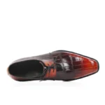 Men's 100% Genuine Red Gradient Crocodile Skin Derby Shoes | Formal Luxury | UNITYPUREMAX™ 4