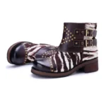 Women's Zebra Pony Hair Ankle Boots | Handmade Leather | UNITYPUREMAX™ 4