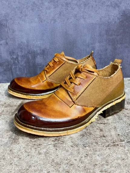 Men's Vintage Patchwork Derby Shoes | Handmade Leather | UNITYPUREMAX™ 1