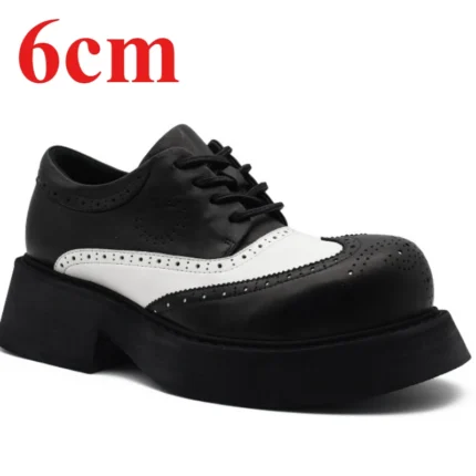 Men's Two-Tone Full Brogue Derby Shoes | 6cm Platform Height Increasing | UNITYPUREMAX™ 1