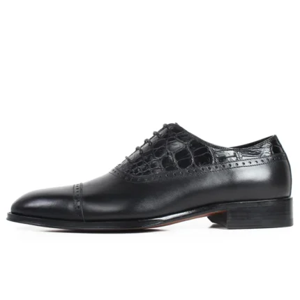 Men's 100% Genuine Black Crocodile Leather Oxford Shoes | Waterproof Luxury | UNITYPUREMAX™ 1