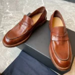 Men's Handmade Premium Cowhide Leather Penny Loafer Shoes | Fully Handcrafted | Black & Brown | UNITYPUREMAX™ 2