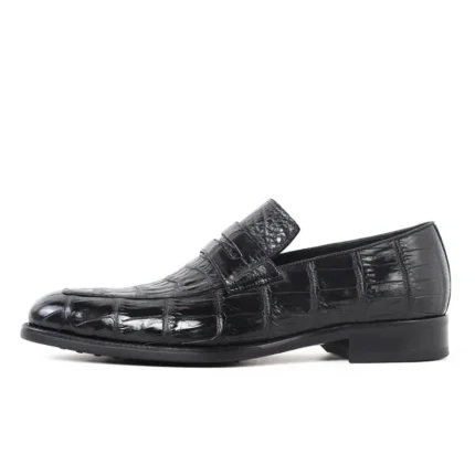 Men's 100% Genuine Black Crocodile Skin Penny Loafer Shoes | Waterproof Luxury | UNITYPUREMAX™ 1