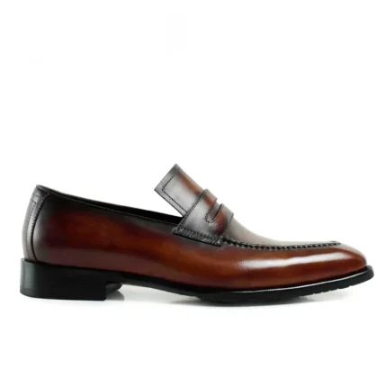 Men's Genuine Leather Penny Loafer Shoes | Striped Keeper Strap | UNITYPUREMAX™
