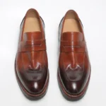 Hand-Washed Cowhide Casual Dress Shoes Men Business Wedding Shoes Wrinkled Thick-Soled Genuine Leather Slip-On Loafers 16