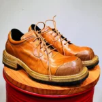 Men's Handmade 100% Genuine Horsehide Derby Shoes | Vintage Washed Distressed Thick Sole | UNITYPUREMAX™ 3