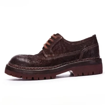 Men's Handmade 100% Genuine Washed Horsehide Full Brogue Derby Shoes | Goodyear Welt | UNITYPUREMAXâ„¢ 2