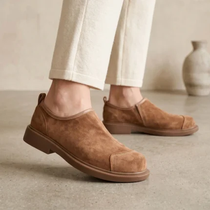 Men's Soft Goatskin Suede Loafers | British Slip-On Casual Shoes | Lightweight Breathable | UNITYPUREMAX™ 1