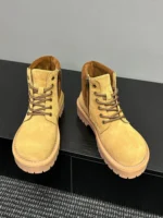 Men's Yellow & Brown Suede Leather Safety Boots | Handmade Platform | UNITYPUREMAX™ 5