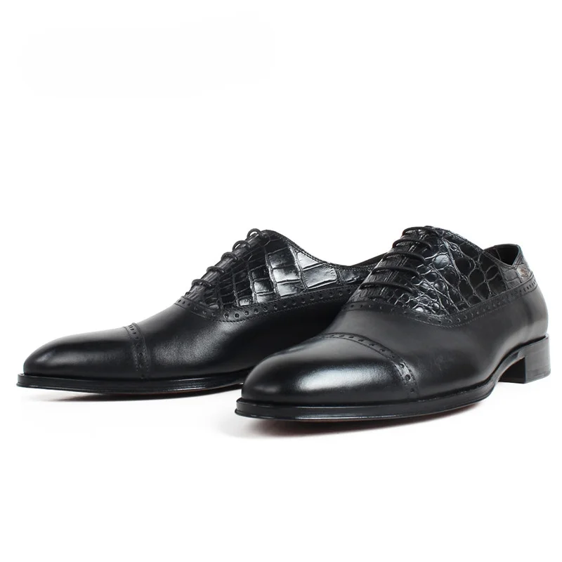 Men's 100% Genuine Black Crocodile Leather Oxford Shoes | Waterproof Luxury | UNITYPUREMAX™ 5 Men's 100% Genuine Black Crocodile Leather Oxford Shoes | Waterproof Luxury | UNITYPUREMAX™ 5