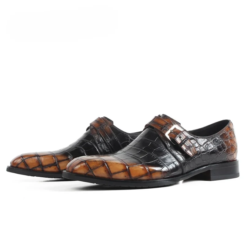 Men's Genuine Crocodile Leather Monk Strap Shoes | UNITYPUREMAX™ 5 Men's Genuine Crocodile Leather Monk Strap Shoes | UNITYPUREMAX™ 5