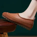 Women's Genuine Leather Two-Tone Soft-Sole Comfort Flats | Anti-Slip Casual Slip-On | UNITYPUREMAX™ 6