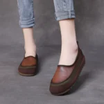 Women's Premium Cowhide Leather Soft-Sole Comfort Flats | Flexible Two-Tone Casual | UNITYPUREMAX™ 2