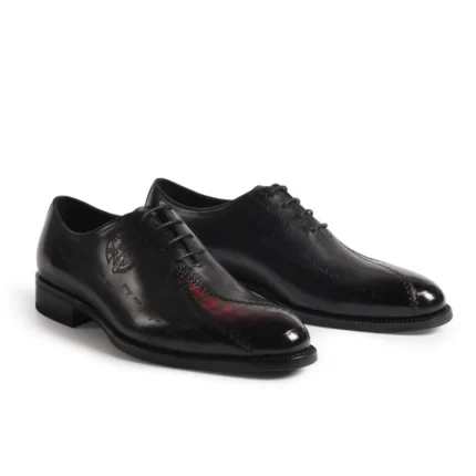 Men's Black Plain-Toe Oxford Shoes | Genuine Leather | UNITYPUREMAX™ 2