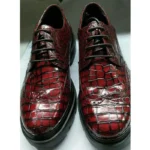 Men's 100% Genuine Crocodile Skin Derby Shoes | Burgundy Luxury Platform Casual | UNITYPUREMAX™ 1