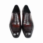 Men's 100% Genuine Burgundy Crocodile Skin Plain Toe Oxford Shoes | Waterproof Formal | UNITYPUREMAX™ 4