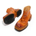 Men's & Women's Handmade 100% Genuine Horse Hip Leather Zip-Up Ankle Boots | Sculptural Ruched | UNITYPUREMAX™ 4