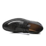 Hand-Washed Cowhide Casual Dress Shoes Men Business Wedding Shoes Wrinkled Thick-Soled Genuine Leather Slip-On Loafers 18