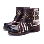 Women's Zebra Pony Hair Ankle Boots | Handmade Leather | UNITYPUREMAX™ 1