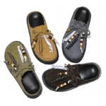 Men's Cow Suede Beaded Charm Mules | Boho Lace-Up Clog Slippers | UNITYPUREMAX™ 1