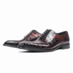 Men's 100% Genuine Burgundy Crocodile Skin Plain Toe Oxford Shoes | Waterproof Formal | UNITYPUREMAX™ 5