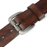 Men's Genuine Cowhide Leather Pin Buckle Belt | Vintage Burnished Casual Jeans Belt | UNITYPUREMAX™ 5