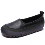 Women's Premium Cowhide Leather Soft-Sole Comfort Flats | Flexible Two-Tone Casual | UNITYPUREMAX™