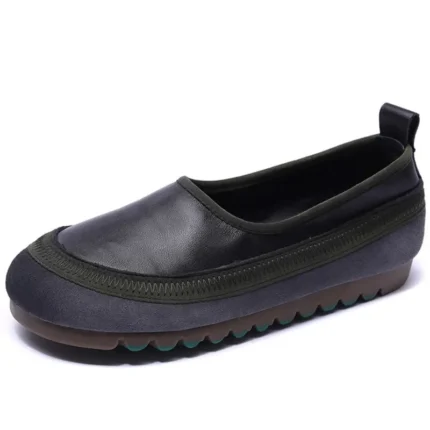 Women's Premium Cowhide Leather Soft-Sole Comfort Flats | Flexible Two-Tone Casual | UNITYPUREMAX™