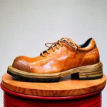 Men's Handmade 100% Genuine Horsehide Derby Shoes | Vintage Washed Distressed Thick Sole | UNITYPUREMAX™ 4