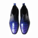 Men's 100% Genuine Blue Crocodile Skin Chelsea Boots | Purple Gradient Luxury | UNITYPUREMAX™ 3