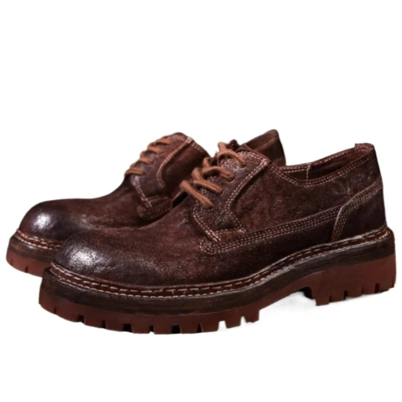 Men's Handmade 100% Genuine Washed Horsehide Full Brogue Derby Shoes | Goodyear Welt | UNITYPUREMAX™ 1 Men's Handmade 100% Genuine Washed Horsehide Full Brogue Derby Shoes | Goodyear Welt | UNITYPUREMAX™ 1