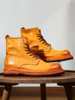 Men's Goodyear Welt Horse Leather Motorcycle Boots | Handmade Retro | UNITYPUREMAX™ 5
