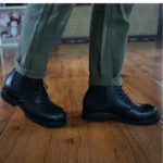 Men's Genuine Leather Hybrid Chelsea Lace-Up Motorcycle Boots | Goodyear Welt Green | UNITYPUREMAX™ 6