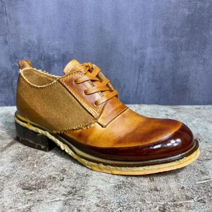 Men's Vintage Patchwork Derby Shoes | Handmade Leather | UNITYPUREMAX™ 7