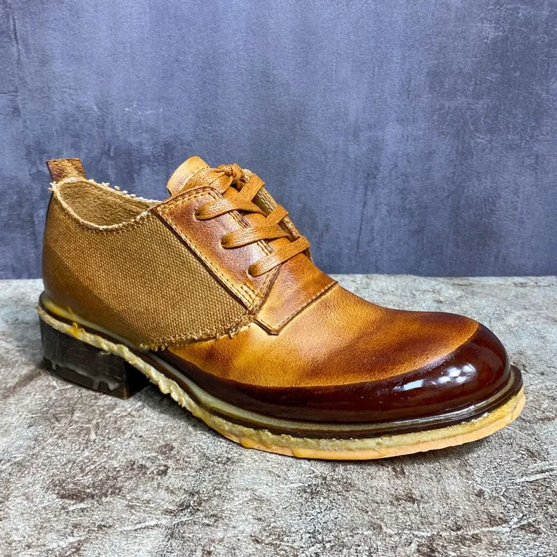 Men's Vintage Patchwork Derby Shoes | Handmade Leather | UNITYPUREMAX™ 7 Men's Vintage Patchwork Derby Shoes | Handmade Leather | UNITYPUREMAX™ 7