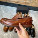 Men's Handmade Premium Cowhide Leather Penny Loafer Shoes | Fully Handcrafted | Black & Brown | UNITYPUREMAX™ 6