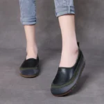 Women's Premium Cowhide Leather Soft-Sole Comfort Flats | Flexible Two-Tone Casual | UNITYPUREMAX™ 5