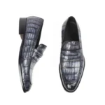 Men's 100% Genuine Gray Crocodile Skin Penny Loafer Shoes | Waterproof Luxury | UNITYPUREMAX™ 4