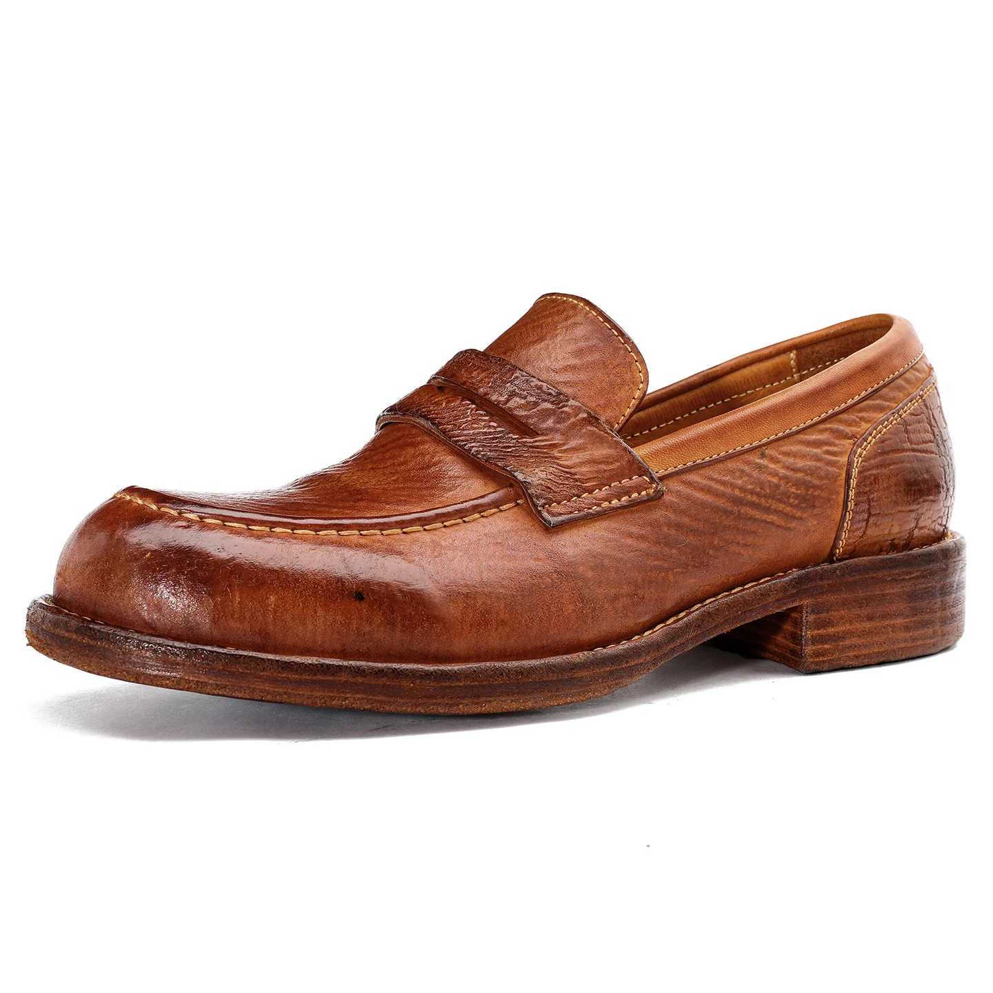 Men's Vintage Washed Shell Cordovan Loafers | Goodyear Welted Slip-On Casual Business Shoes | Thick Sole Leather Footwear 1 Men's Vintage Washed Shell Cordovan Loafers | Goodyear Welted Slip-On Casual Business Shoes | Thick Sole Leather Footwear 1
