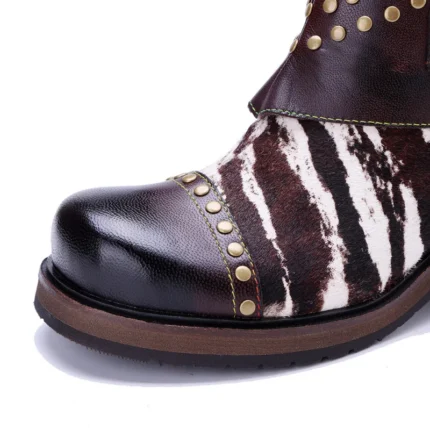 Women's Zebra Pony Hair Ankle Boots | Handmade Leather | UNITYPUREMAX™ 2