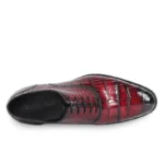 Men's 100% Genuine Burgundy Crocodile Skin Oxford Shoes | Waterproof Luxury | UNITYPUREMAX™ 4