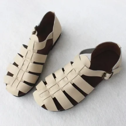 Women's Braided Leather Gladiator Sandals | Handmade Retro | UNITYPUREMAX™ 1