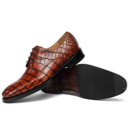Men's 100% Genuine Crocodile Skin Derby Shoes | Handcrafted Formal Business | UNITYPUREMAX™ 2