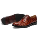 Men's 100% Genuine Crocodile Skin Derby Shoes | Handcrafted Formal Business | UNITYPUREMAX™ 3