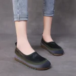 Women's Premium Cowhide Leather Soft-Sole Comfort Flats | Flexible Two-Tone Casual | UNITYPUREMAX™ 4