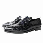Men's 100% Genuine Navy Blue Crocodile Skin Penny Loafer Shoes | Waterproof Luxury | UNITYPUREMAX™ 5