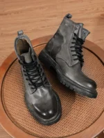 Men's Goodyear Welt Horse Leather Motorcycle Boots | Handmade Retro | UNITYPUREMAX™ 4