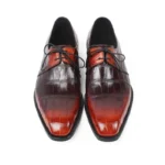 Men's 100% Genuine Red Gradient Crocodile Skin Derby Shoes | Formal Luxury | UNITYPUREMAX™ 3