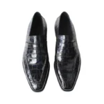 Men's 100% Genuine Navy Blue Crocodile Skin Penny Loafer Shoes | Waterproof Luxury | UNITYPUREMAX™ 4
