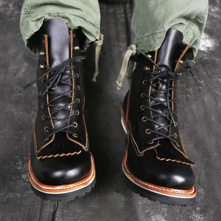 Men's Goodyear Welt Motorcycle Boots | Handmade Italian Leather | UNITYPUREMAX™ 2